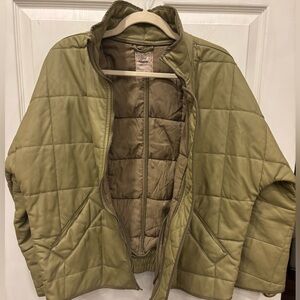 Free People Dolman Vegan Leather Quilted Jacket- XS